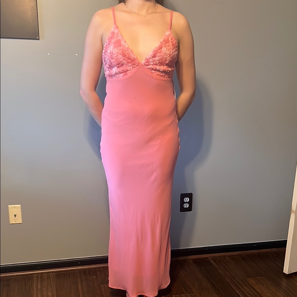 Elegant Pink Lace Slip Dress